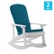 Flash Furniture White Adirondack Rockers - Teal Cushions, 2PK 2-JJ-C14705-CSNTL-WH-GG - alternate 10